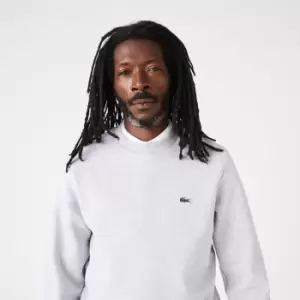 Image of Mens Lacoste Organic Brushed Cotton Sweatshirt Size 11 - 6XL Grey Chine