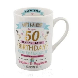 Image of Signography Pink & Gold 50th Birthday Mug