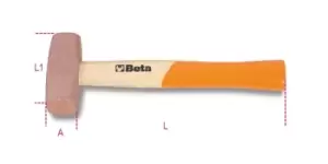 Image of Beta Tools 1385 Copper Head Hammer Hickory Shaft 1000g 013850410