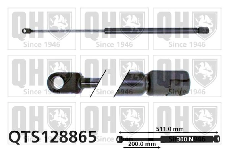 Image of QUINTON HAZELL Tailgate strut QUINTON HAZELL QTS128865