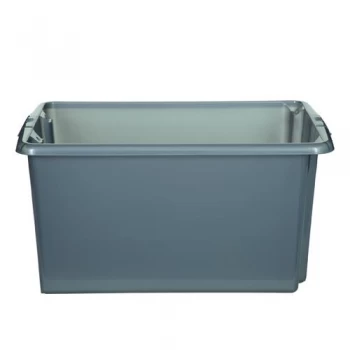 image of Stack And Store 32 Litres Medium Silver Storage Box S01M801