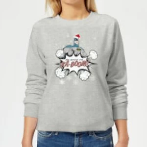 image of DC Batman Be Good Womens Christmas Sweatshirt - Grey - 3XL