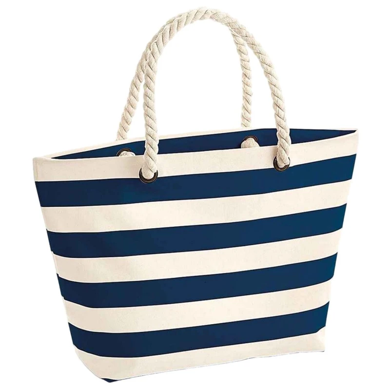 Image of Westford Mill Womens Nautical Tote Bag in Mid Navy Mid Navy Female One Size