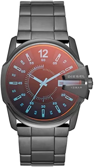 Image of Diesel Mens Master Chief Chronograph Gunmetal-Tone Stainless Steel Watch - Gunmetal