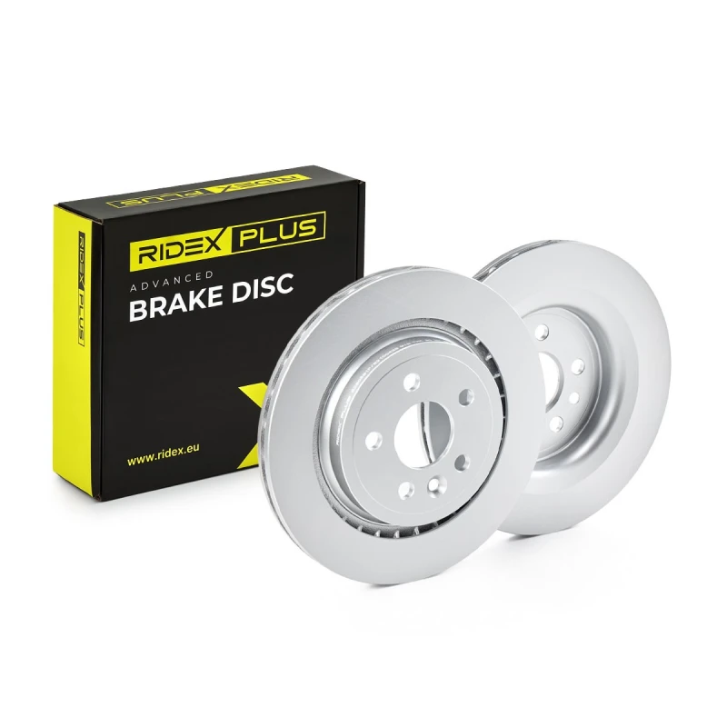 Image of RIDEX PLUS 82B0591P Brake disc Rear Axle, Vented, Cast Iron, Uncoated, Untreated, without bolts/screws Cast Iron Brake Disc (82)