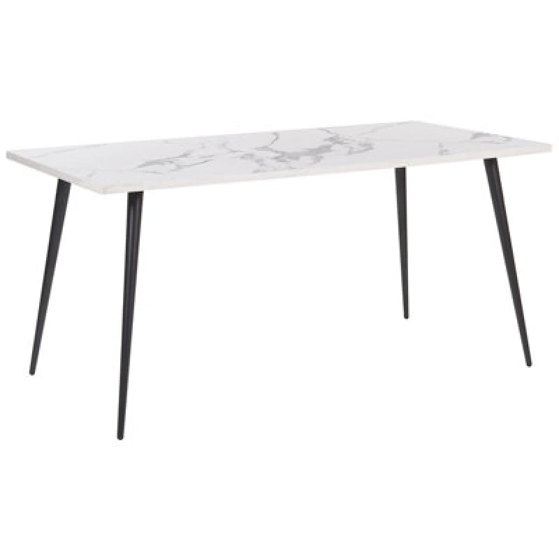 Image of Beliani Dining Table Santiago White Marble 160 Cm 80 Cm