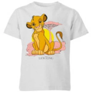 image of Disney Lion King Simba Pastel Kids T-Shirt - Grey - 11-12 Years