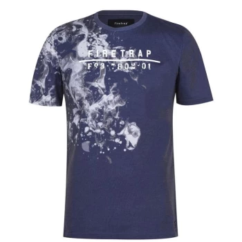 Image of Firetrap Sub T Shirt Mens - Navy Smoke
