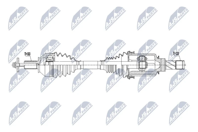 Image of NTY NPW-ME-195 Drive shaft Automatic Transmission, Rear Axle Left Drive Shaft (13)