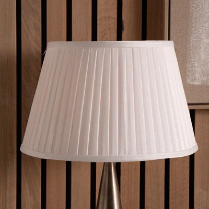 Image of Pacific Lifestyle 25Cm Ivory Poly Cotton Pleat Lampshade Empire White Pleated Table Lamp Shade