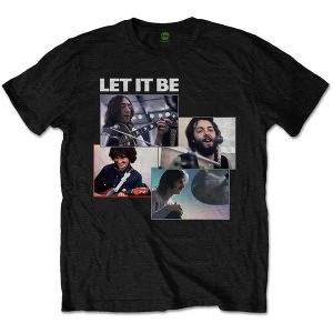 Image of The Beatles - Let It Be Recording Shots Unisex Large T-Shirt - Black