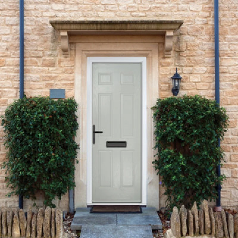 Image of Lacerta Composite Door Muirfield Solid Agate Grey 890mm X 2090mm Open In Right Hand No Glass 10 Year Guarantee Free Delivery & Smart Lock