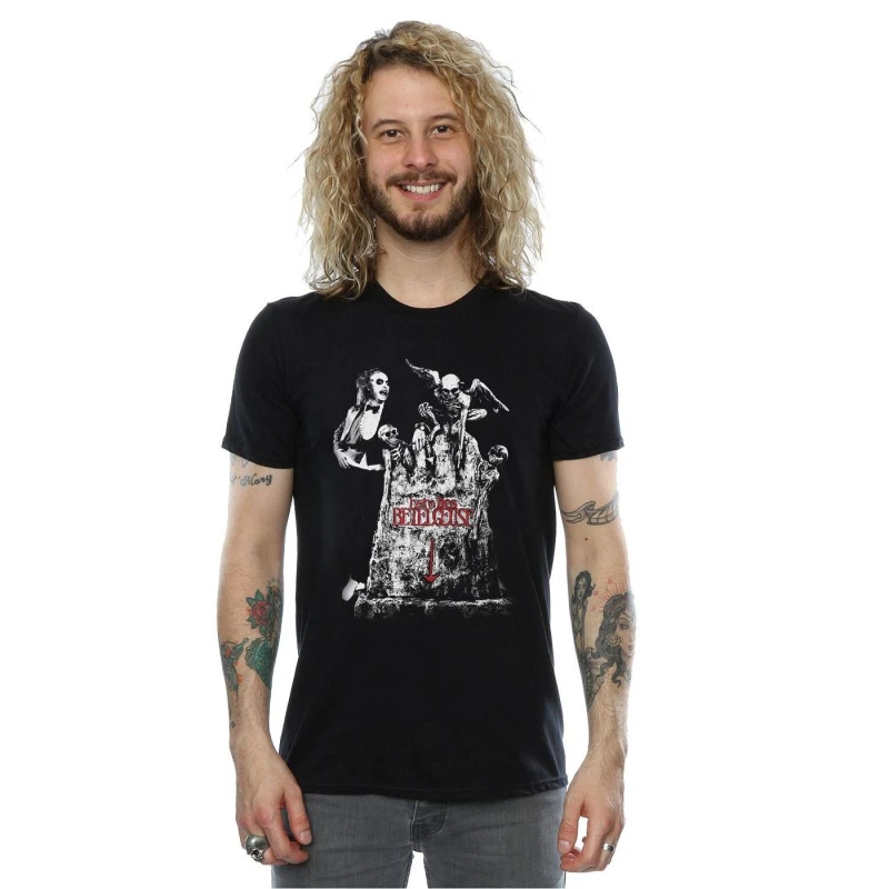 Image of Beetlejuice Beetlejuice Men Graveyard Pose T-Shirt in Black Size: Small Black S Male 5057245901277