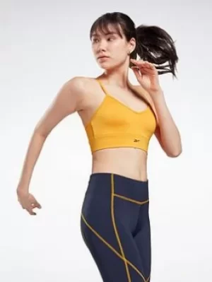Image of Reebok Workout Ready Sports Bra, Yellow, Size XL, Women