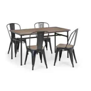 Image of Julian Bowen Set of Carnegie Table and 4 Grafton Chairs