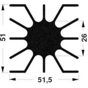 Image of LED heat sink 2.76 CW L x W x H 51 x 51 x 10 mm Fischer Elek