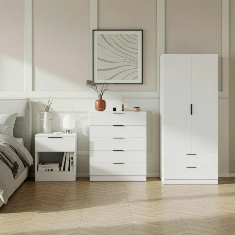 Image of Lassic Vida Designs Trega 3 Piece Bedroom Set 4 White unisex 3 Piece