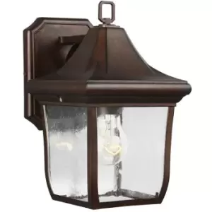 Image of Elstead Oakmont - 1 Light Outdoor Small Wall Lantern Light Bronze IP44, E27