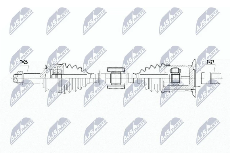 Image of NTY NPW-BM-103 Drive shaft Rear Axle Left Drive Shaft (13)
