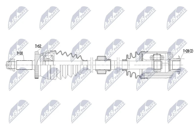 Image of NTY NPW-HY-676 Drive shaft Automatic Transmission, Front Axle Right Drive Shaft (13)