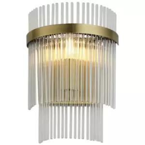 Image of Endon - Marietta Glass Wall Lamp Antique Brass
