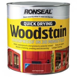 image of Ronseal Quick-Drying Woodstain Deep Mahogany 750ml