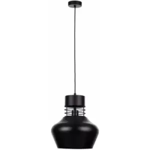 image of Keter Moyo Dome Pendant Ceiling Light Black, 29cm, 1x E27