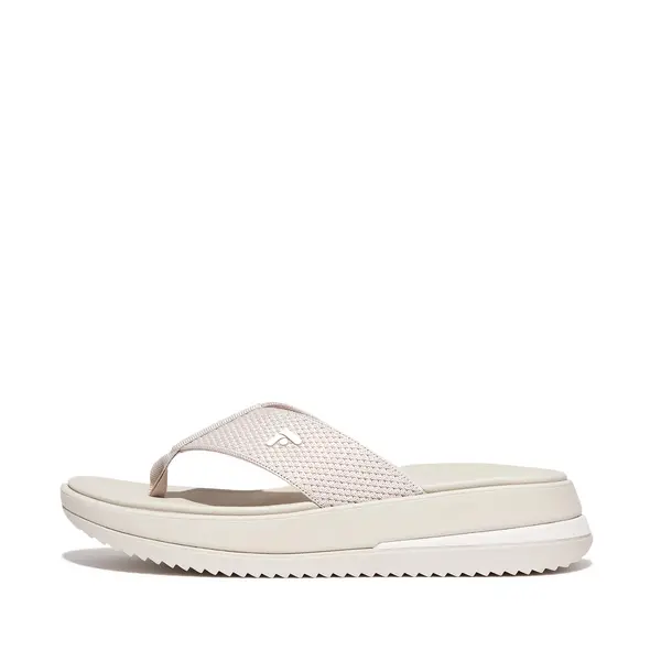 Image of FitFlop Surff 2 Tone Mircowobbleboard Toe Post Sandals - Paris Beige, Beige, Size 4, Women