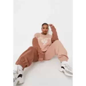 Missguided Plus Size Colour Block Joggers - Brown