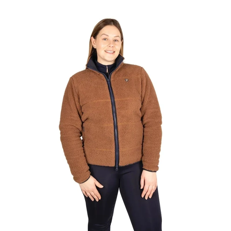 Image of Hy Mens Teddy Fleece Jacket in Brown Size: Small Brown Male S