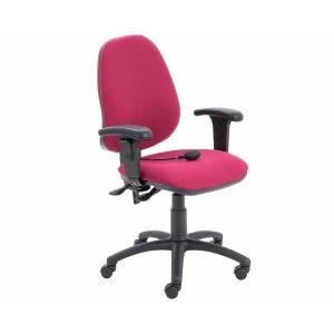 image of TC Office Calypso Twin Lever Ergonomic Chair with Lumber Pump and Height Adjustable Arms, Claret