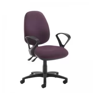 image of Jota high back operator chair with fixed arms - Bridgetown Purple