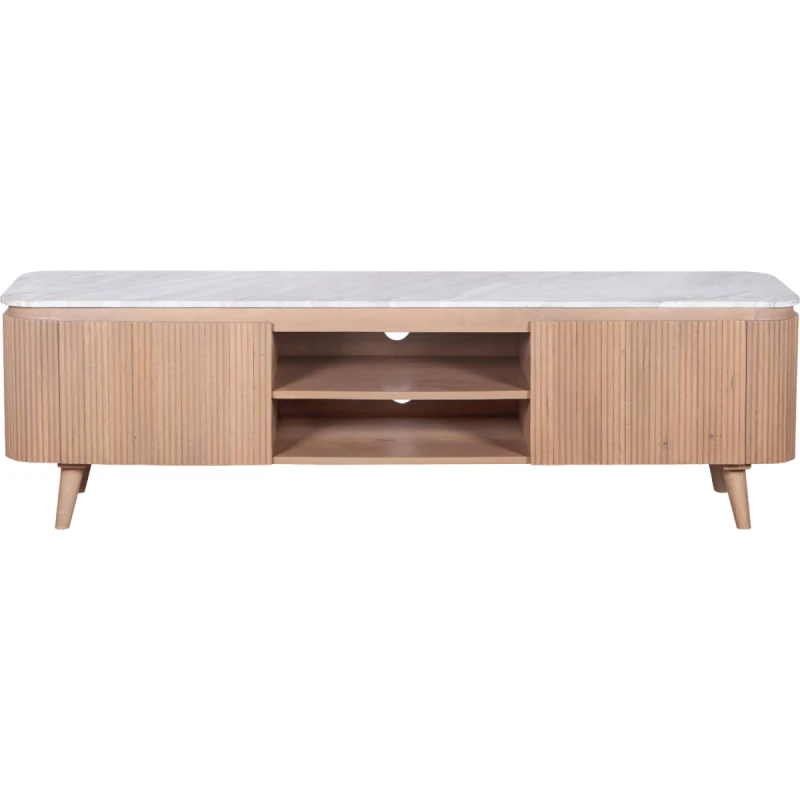 Image of Indian Hub Ashford Natural Marble & Wood Large TV Cabinet