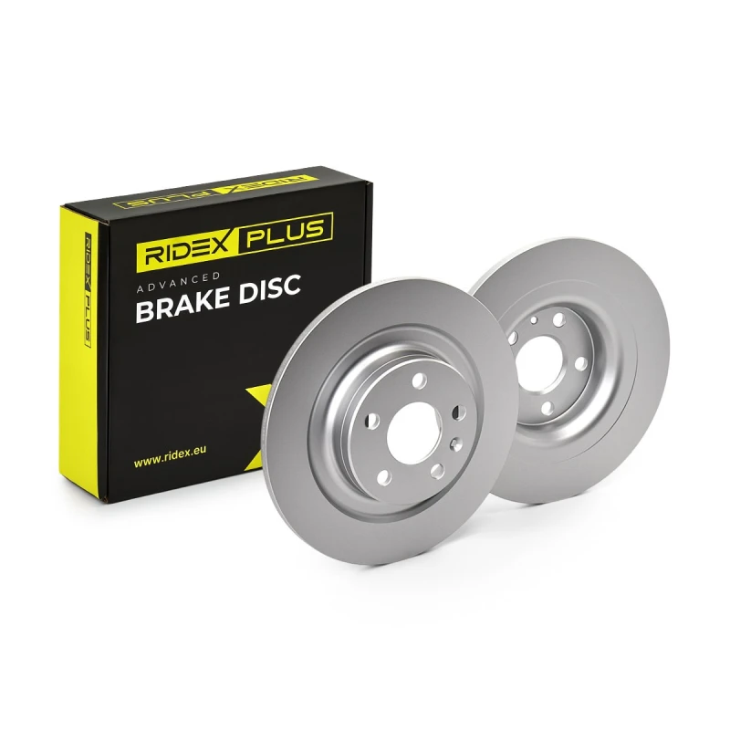 Image of RIDEX PLUS 82B1762P Brake disc Rear Axle, Solid, Grey Cast Iron, Coated, High-carbon, without bolts/screws Grey Cast Iron Brake Disc (82)