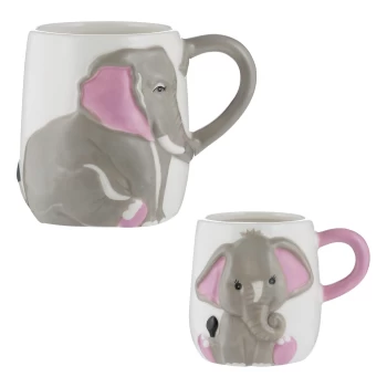 image of Price & Kensington Elephant Set Of 2 Mugs