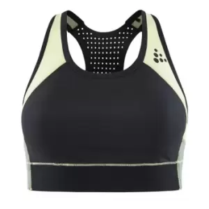 Image of Craft Womens/Ladies Pro Charge Colour Block Crop Top (M) (Black/Yellow/Green)
