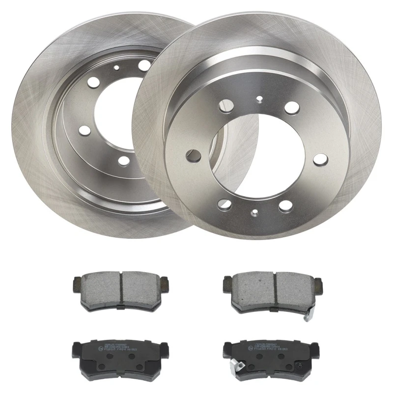 Image of RIDEX 3405B2171 Brake disc and pads set Rear Axle, Brake Disc Type: Solid, with acoustic wear warning Brake Set,disc brakes (3405)