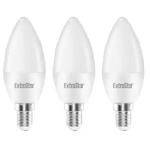Image of 6W LED Candle Bulb E14,6500K, Daylight (Pack of 3)