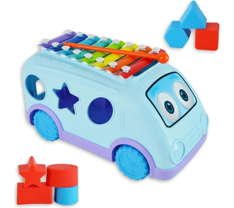 Image of LITTLE STAR LS1003 School Bus Xylophone with Shapes 5060742472119