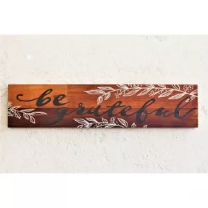 Image of Grateful Walnut Decorative Wooden Wall Accessory
