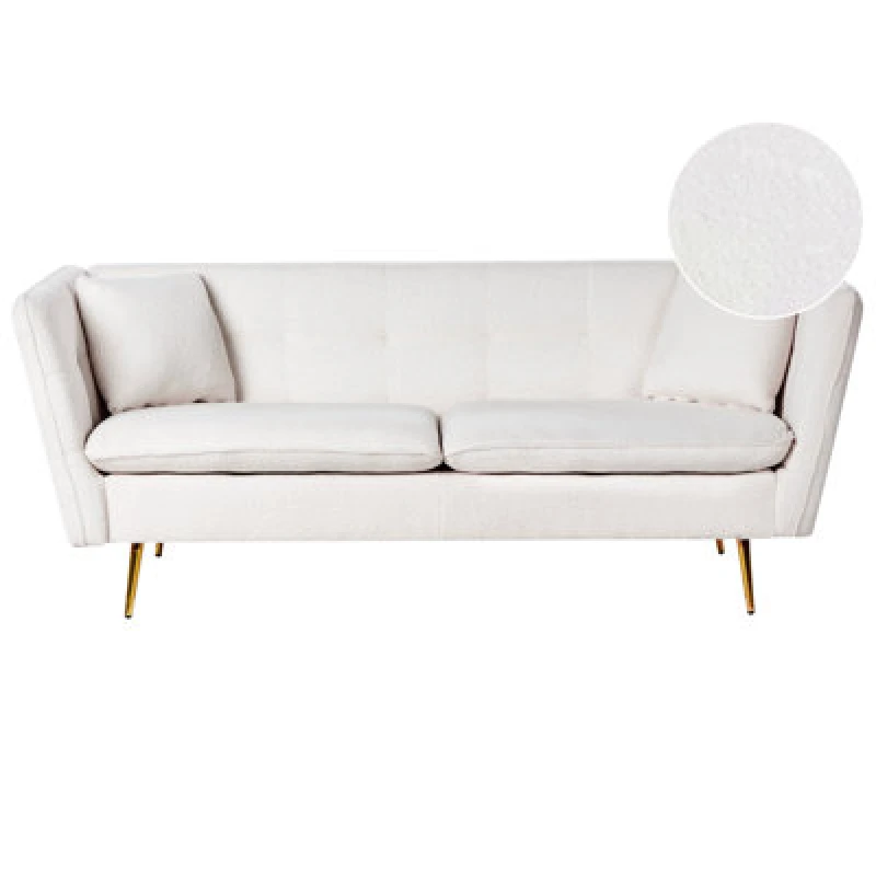 Image of Beliani Sofa 3 Seater Frederica Boucle Off-White