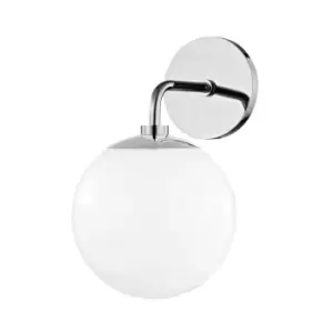 Image of Stella 1 Light Wall Sconce Polished Nickel, Glass