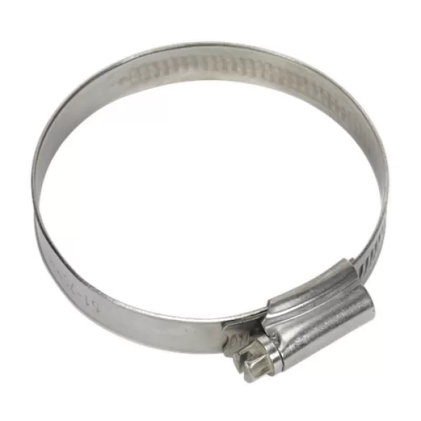 Image of Genuine SEALEY SHCSS2 Hose Clip Stainless Steel Ø51-70mm Pack of 10