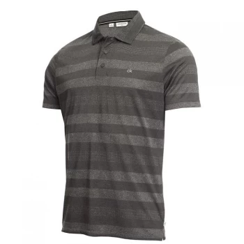 Calvin Klein Golf Stripe Polo Shirt - Charcoal Marl