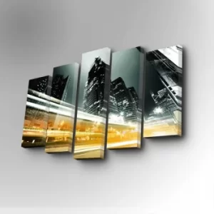 Image of 5PUC-054 Multicolor Decorative Canvas Painting (5 Pieces)