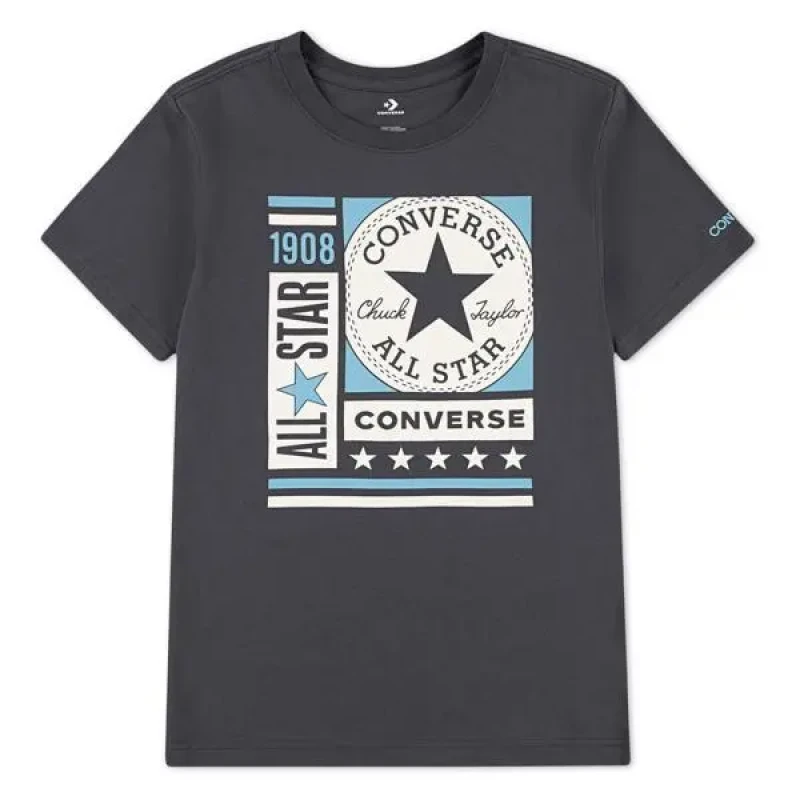 Image of Converse Kid's T-Shirt Converse CNVB Ctp Blocks Logo Noir Male 13/15 ans