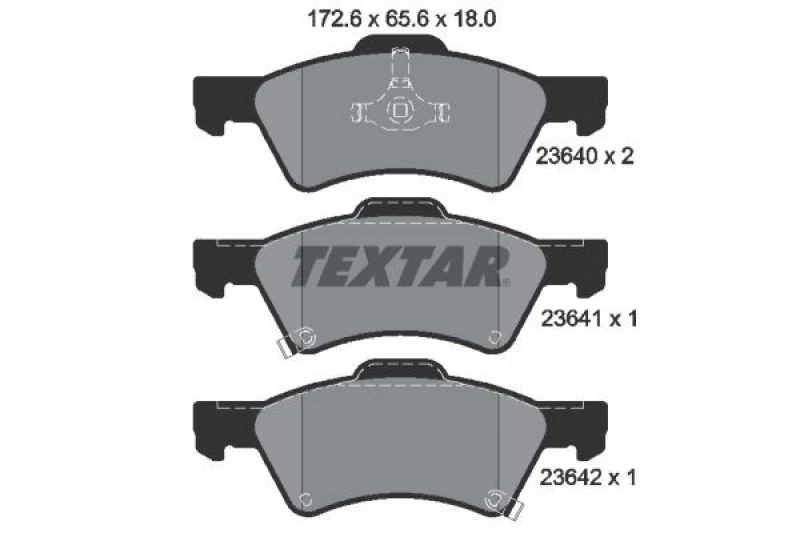 Image of Brake pad set TEXTAR 2364001