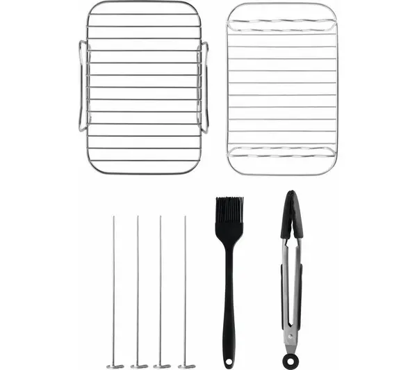 Image of TOWER T843096 8 Piece Air Fryer Accessories Set - Silver & Black,Silver/Grey