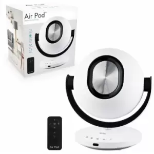 image of Air Pod 40019 Oscillating Bladeless Fan 6 Air Speeds Remote Control Touch Sensitive, White, H36 x W26 x D26cm