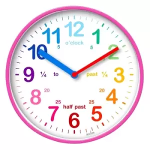 Image of Acctim Wickford Kids Time Teach Clock 20cm Pink